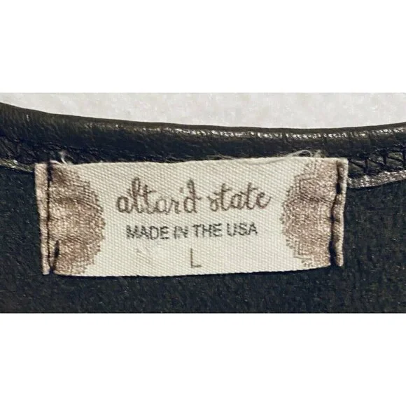 Altard State Top Womens Large Brown Vegan Leather Corset Crop Boho Festival - Picture 5 of 8